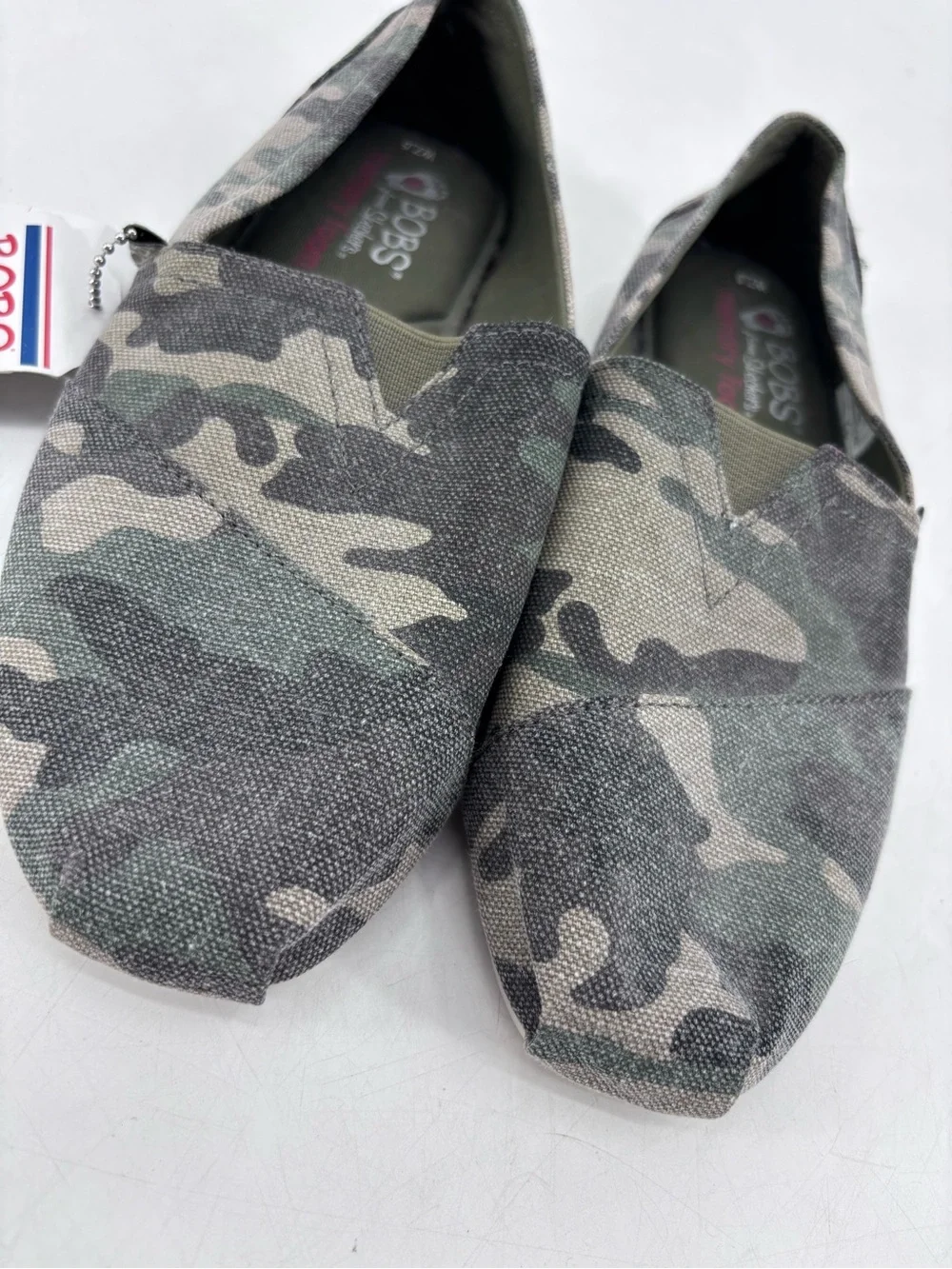 Bobs from Skechers NEW Alpargata Camo Print Memory Foam Slip On Loafers Flats